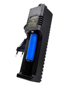 Carregador Bateria de Lítio Li-Ion 18650 14500 16340 18500 26650 - A087 - Preto - Visão 2