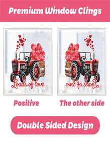 TYFYO 9入組情人節卡通熊&心形靜電貼窗貼 - 彩色 - 查看 6