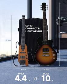 Donner HUSH-X Electric Guitar Kit  Featherlight Headless Guitar, Great For Travel And Quite Practice, Mahogany Solid Body With Easy Assemble Stands, Gig Bag, All Accessories New Arrival - Tự nhiên - Xem 2