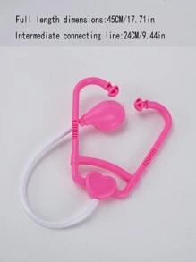 4pcs Doctor Role Play Costume Set In Pink(Long Sleeve Nurse Uniform+Stethoscope+Injection Syringe+Blood Pressure Monitor), Toys For Little Girls Age 3-6 - Pink - View 5