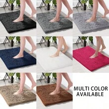 1片超長、超厚的毛絨雪地地毯,橡膠底層快速乾燥超細纖維地墊,浴室/洗衣房走廊裝飾地氈 - 藍色 - 查看 5