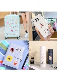 62PCS Girl Workout Stickers Vinyl Stickers Scrapbook,Journaling,Laptop,Bumper,Skateboard,Water Bottles,Computer,Phone,Cartoon,Hard Hat,Car Stickers And Decals - Multicolor - View 8