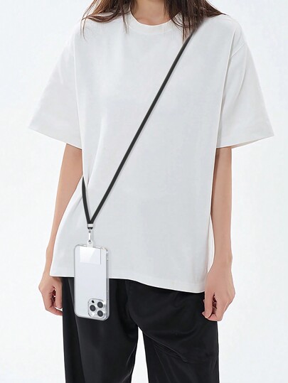 1 bucăți Șnur telefon mobil accesorii metalice negre + argintii, tampoane transparente incluse pentru fixarea carcasei telefonului, curea de gât reglabilă multifuncțională cu 145 cm / 57 inci, Șnur compatibil cu toate smartphone-urile, Șnur universal compatibil cu carcasele Redmi, curea crossbody pentru carcase.. Cadouri pentru mamă, familie, prieteni, ziua de naștere, pandantiv telefon de sărbători, lanț telefon