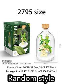 1 Box Of Micro-Particles Assembled Insect Building Blocks Mantis One-Horned Fairy Butterfly Bee Ladybug Dragonfly Model Bottle Decoration Birthday Gift Random Style - Multicolor - View 3