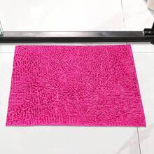 1pc Plum-Colored Chenille Quick-Drying Bath Mat, Modern Minimalist High-Pile Super-Fine Fiber Material Non-Slip Bathroom Rug, Easy To Clean & Stain-Resistant, Chenille Rug Can Be Machine Washed, Bathroom Non-Slip Mat, Suitable For Bathroom, Laundry Room, Bathroom Entrance, Sink Area, Shower Room, Carpet Bathroom Decoration, Bathroom Accessories, Bathtub, Shower Mat Outdoor Rug Door Mat Summer Back To School