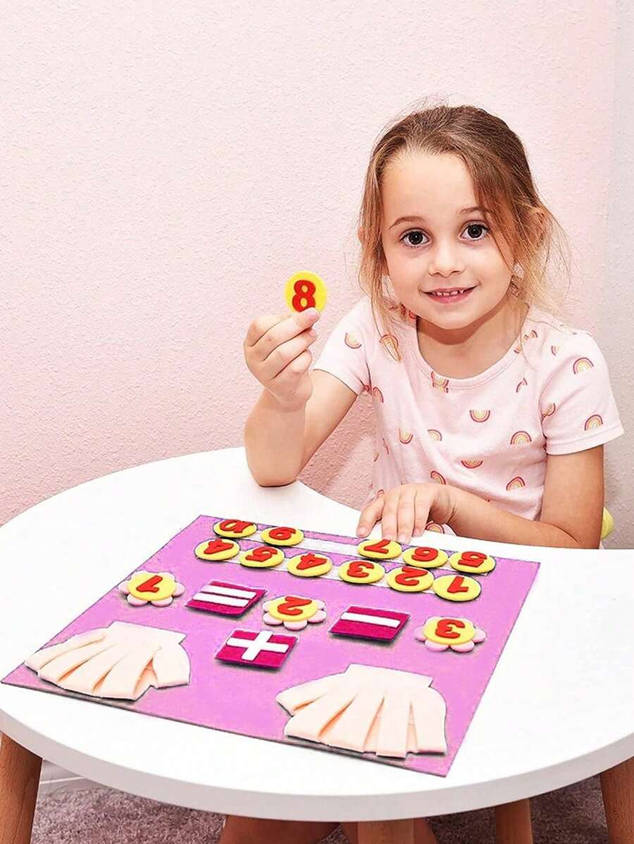 Felt Board Finger Numbers Counting Toy, Toddler Early Educational