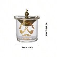 1個創意不銹鋼煙灰缸,附漏斗和蓋子,玻璃外殼,防風且時尚,適用於家庭或辦公室使用 - 彩色 - 查看 6