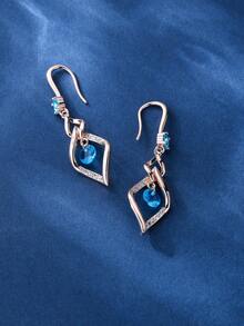 Vanel 一對優雅明亮的旋轉流蘇耳環,適合女性在約會和婚禮上佩戴 - 藍色 - 查看 4