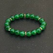 1個經典優雅風格綠色珠子手鍊,適合日常佩戴和約會 - 彩色 - 查看 2