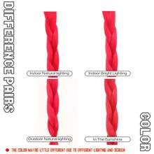 24英寸合成編織頭髮,女性編織頭髮頭髮編織頭髮彩色頭髮出色的頭髮,節日頭髮事前拉伸頭髮 - 紅色 - 查看 4