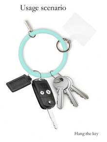 1 件多色矽膠手環、鑰匙圈和手機殼配件,適合戶外運動和防丟用途 - 淡青色 - 查看 2