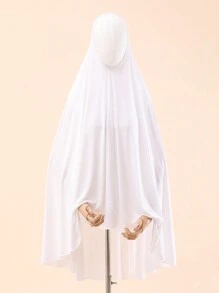 1pc Women 2023 Fashionable Solid Color Ice Silk - White - View 1