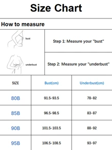1 件裝女式加厚聚攏胸罩帶刺繡飾邊,米色 - 米色 - 查看 6