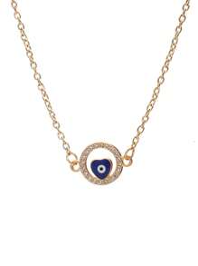 1個歐美風格情人眼形吊墜女鎖骨項鍊,高端感覺珠寶首飾 - 11井金色 - 查看 8