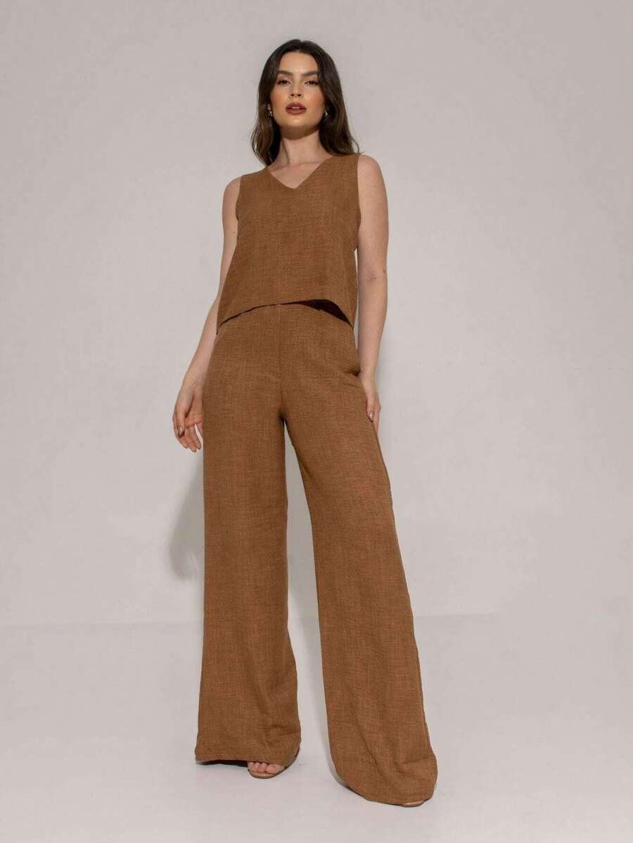 Women Two-Piece Outfits - Cà phê nâu - Xem 1