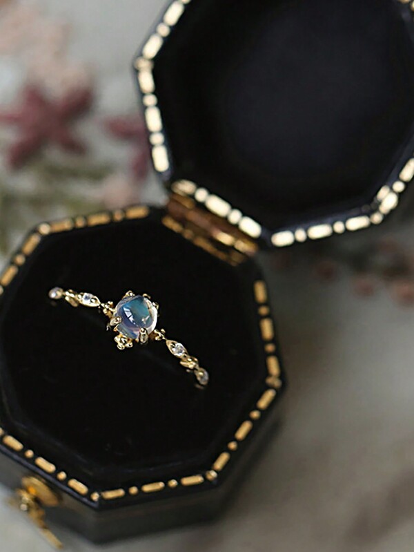 Stylever 1pc Moonstone Charm Single Ring For Women s925 Sterling Silver Fine Jewelry Gift For Ladies Jewelry Elegant Ring For Teacher Summer Daily