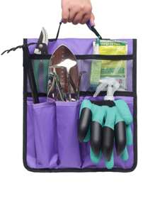 1PC Portable Garden Tool Storage Bag,Garden Kneeler Tool Bag Portable Gardening Tool Bag Seat Storage Tote Large Capacity Storage Bag Waterproof Multipurpose Tool Pouch For Outdoor Gardening, Home Storage,Tool Storage For Knee Stool Gardening Tools Storage Pouch - Purple - View 2