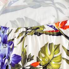 4pcs Modern Tropical Plant Print Removable & Washable Elastic Milk Silk Curved Chair Covers, Suitable For All Seasons - Multicolor - View 9