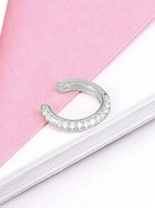 1 pezzo Orecchini a cerchio classici in oro con micro pavé di zirconi cubici in argento sterling S925 senza piercing Orecchini per feste da donna Gioielleria raffinata Festa di nozze Accessori in oro 18 carati
