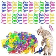 4pcs/20pcs/40 Pcs Cat Spring Toy, Cat Spiral Toys Interactive For Indoor Colorful Cats Plastic Springs Coil For Kitten Hunting, Swatting, Biting