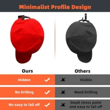 10入組強力黏貼式牆壁帽掛勾,極簡設計免鑽孔棒球帽掛勾,適用於牆壁、門、壁櫥、辦公室和臥室 - 黑色 - 查看 3