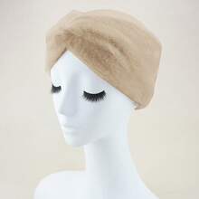 1頭女士毛絨運動頭帶,防滑彈性髮帶,適用於瑜珈和運動的多功能髮飾配件 - 棕色 - 查看 4