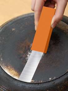 1pc Stainless Steel Cleaning Eraser For Removing Scale, Rust And Stains In Household Kitchen - Orange - View 1