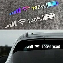 Upgrade Your Car's Look With These Colorful Reflective Wifi Battery Level Stickers! - Multicolor - View 1