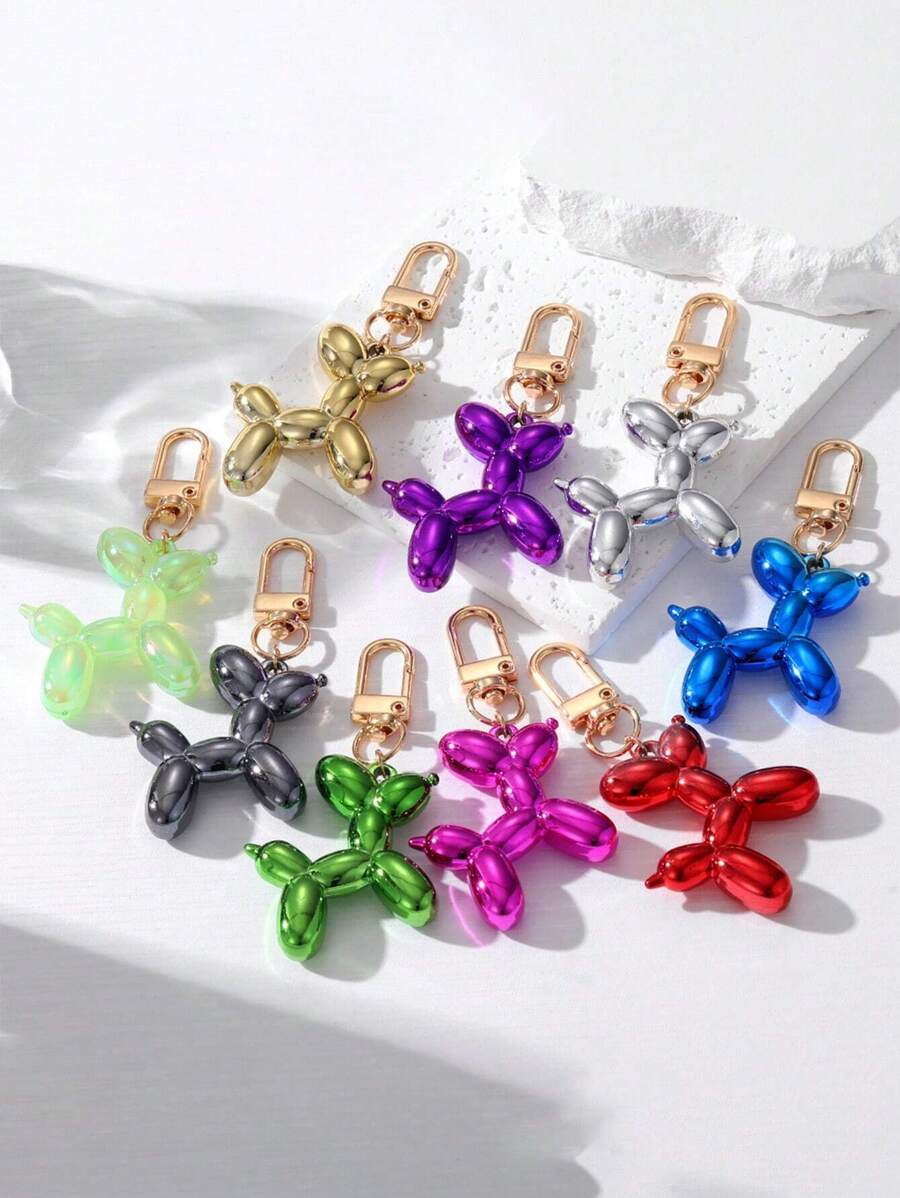 Kawaii Cartoon Balloon Dog Keychains Cute Animal Key Ring Purse Bag