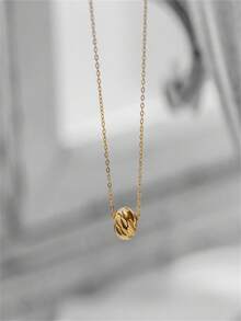 1 件简约 INS 风格简约串珠项链，适合女士，时尚，不易褪色 - 金黃色 - 查看 2