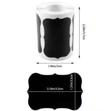 1 Roll Of 120pcs Black Reusable Waterproof Label Stickers With Wavy Edge, Suitable For Containers, Jars, Spices, Food Preservation In Kitchen, Dining Room