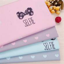 4 Pcs Valentine'S Day Fabric Heart Printed Fabric Square Quilting Patchwork Bundles With Bow Knot Heart Pattern,For DIY Sewing Home Decor Crafts Supplies 13.8inch X 9.8inch(35cmx25cm) - Multicolor - View 1