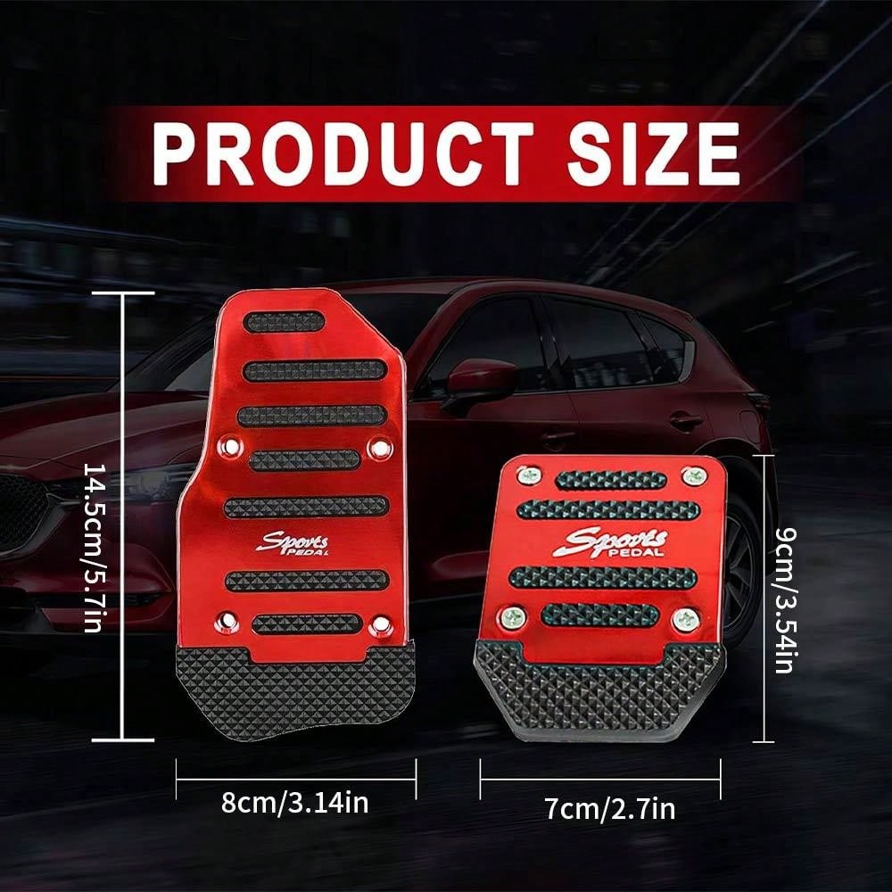 Car NonSlip Aluminum Alloy Pedal Pads, Manual/Automatic Gearbox Gas
