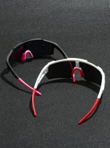 2pcs Men's Plastic Sport Wrap Fashion Glasses Y2k Decoration Style, Suitable For Daily Wear, Photoshoots, Shopping, Cycling, Skiing, Etc. - Multicolor - View 3