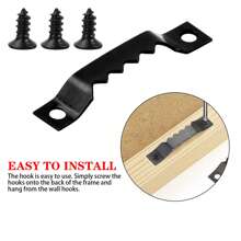 300pcs Picture Hanging Kit, Picture Hooks For Hard Walls, Picture Frame Fixings, Kits Come With Sawtooth Hangers And Screws, Fit For Fixing Photo Frames Signs Wall Clocks Painting Craft, With Box - Black - View 5