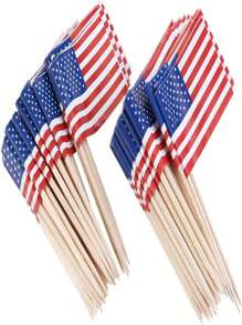 10-50入組美國國旗牙籤,蛋糕裝飾旗,甜點酒標,食品紙旗標,國旗,日派對裝飾主題派對用品,小點心旗牙籤,烘焙工具