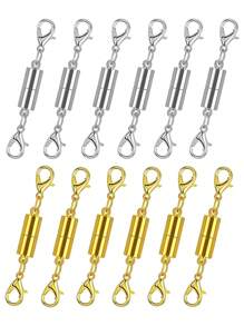 6pcs Fashion Magnetic Jewelry Clasps, Strong Magnet Necklace Clasp Closures Lobster Clasps Bracelet Converter Chain Extender For Jewelry Making - Multicolor - View 5