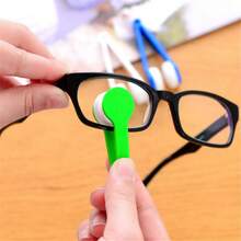 3pcs Multi-Functional Portable Eyeglasses Cleaning Cloth & Brush, Non-Scratch Double-Sided Cleaning - Multicolor - View 2