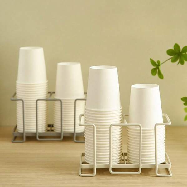 Paper Cup Holder Iron Cup Organizer With Disposable Cup Grabber, Coffee