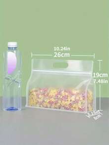 5pcs Self-Sealing Clear Plastic Bags For Food Grains Packaging And Carrying - White - View 2