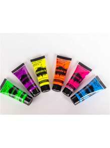 6入組發光霓虹色可水洗快速乾燥的身體油漆,螢光面部和身體彩妝 - 六色 - 查看 4