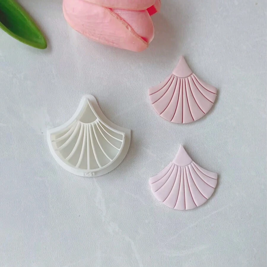 1pc Polymer Clay Diy Tool - Soft Pottery Earring Mold (Model: Yg61) - White - View 1