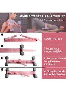 kasifei 1pc Pink Hip Resistance Band With 10cm Width, Hip Pad For Glute Bridge & Butt Exercise, For Dumbbell & Kettlebell Workout, Bow Step & Reverse Squat