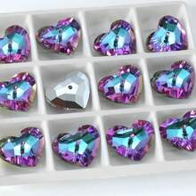 1個6264心形玻璃鍍膜吊墜diy珠寶製作配件,單孔設計 - 18mm愛心VG - 查看 2