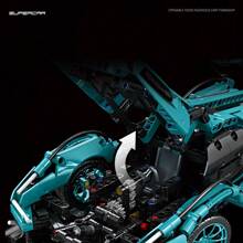 Lamborghini Racing Car Building Blocks For Adults, High Difficulty Level Assembly Rc Toy Model - Green - View 2