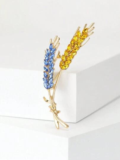 Ukrainian Wheat Brooch For Women Patriotic Pin Party Banquet Decoration Accessory Gift