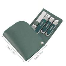 4入組便攜式修指甲套裝,帶有指甲刀、剪刀、指甲銼和旋轉盒 - 銀色 - 查看 2