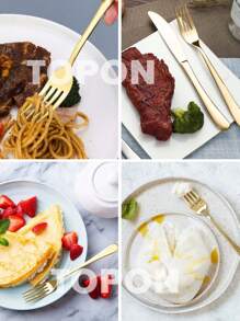 Juego De Cubiertos Acero Inoxidable Dorado  20 Piezas - Dorado - Ver 4