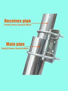 Steel U-Bracket For Dish Pipe Mount Vertical Installation, Heavy Steel U-Bolt Clamp Bracket, Roof Mast To Pole To Pipe Mounting Adapter For Antennas, Weather Station, Cameras, Wifi - Silver - View 3