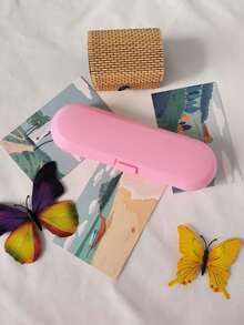 1 件便攜式電動牙刷收納盒,旅行友善家用防塵支架 - 粉色 - 查看 2